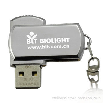 Genuine Chip 1/2/4/8/16/32GB Metal Swivel USB Flash Drive Keychain